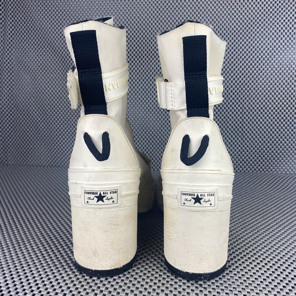 Converse Soho Survivor Heeled Platform Boots Womens 6 White Combat Boots Casual - Picture 6 of 9